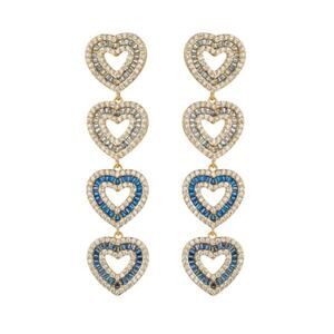 EYE CANDY LOS ANGELES Willow Hearts CZ Drop Earrings NEW